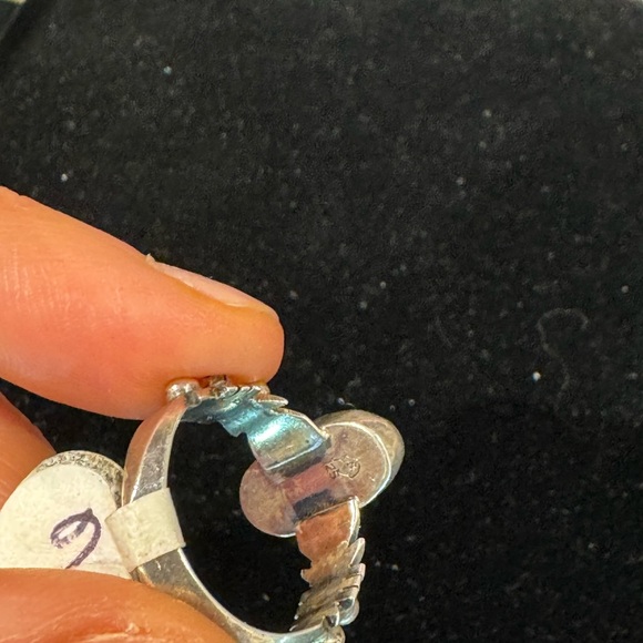 Turquoise Sterling Silver Ring Southwestern Style Size 6 - Picture 5 of 8